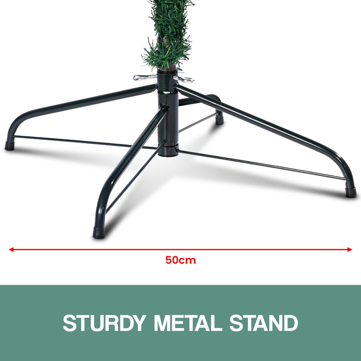 Green Christmas Tree 2.1m 1200 Tips Sturdy Metal Stand Easy Assembly Xmas Decor