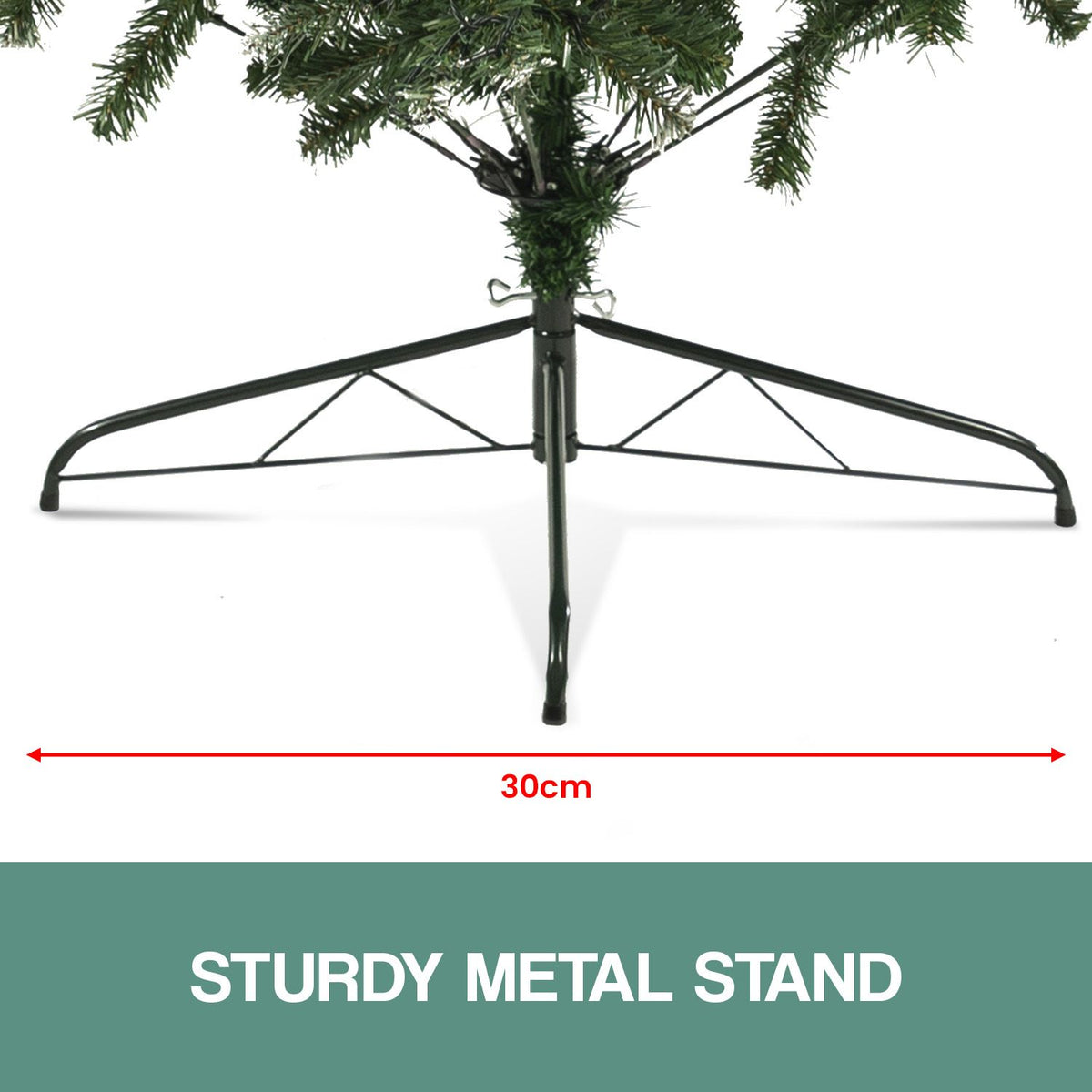 Pre-Lit Artificial Christmas Tree 1.2m 150 LED Snow Tipped Pine Cone Metal Stand