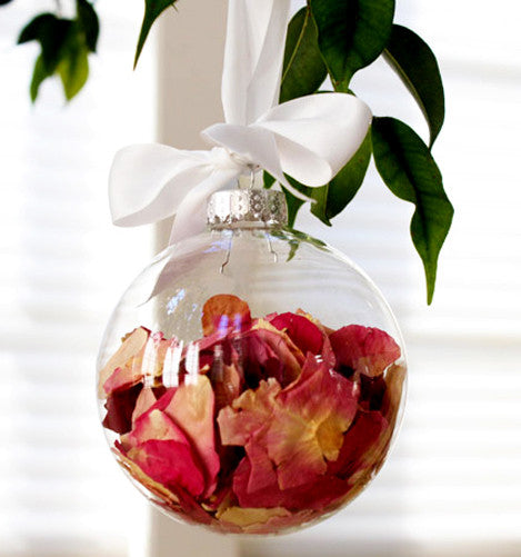 4 x Glass Bauble 8cm Clear Round Silver Cap Craft Gift