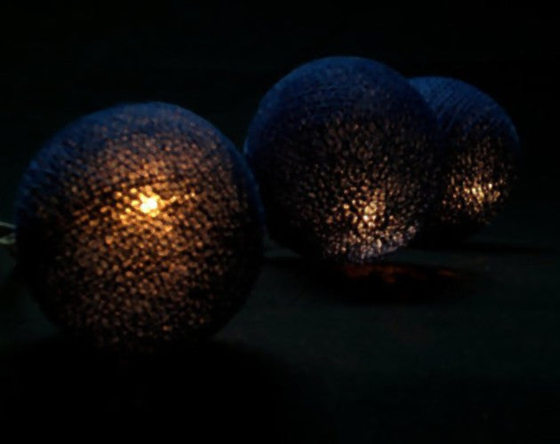 1 Set 20 LED Black 5cm Cotton Ball String Lights Battery