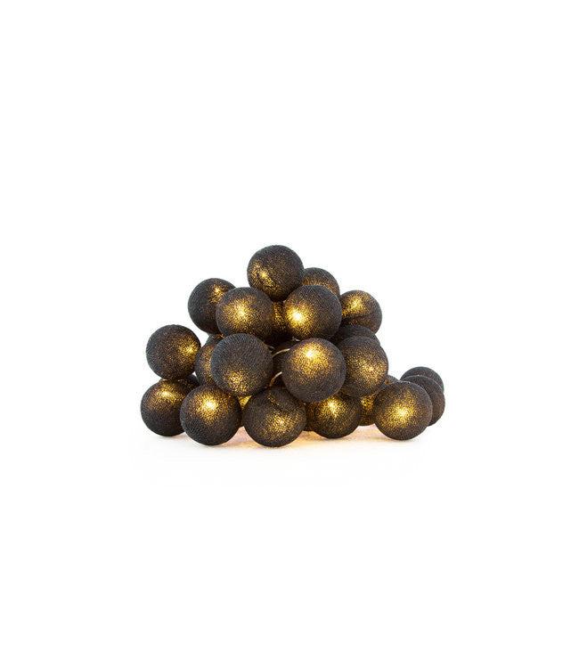 1 Set 20 LED Black 5cm Cotton Ball String Lights Battery