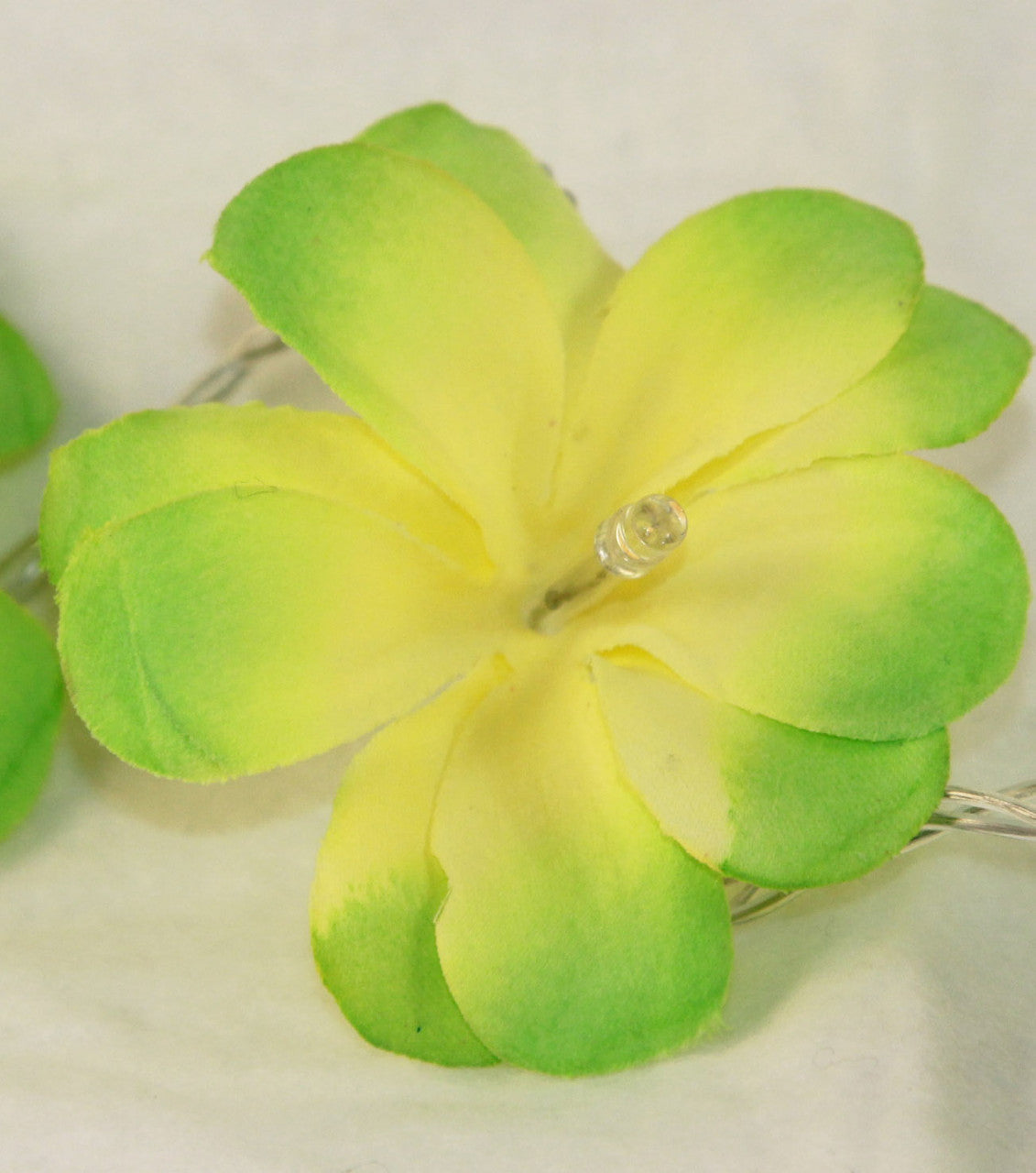 1 Set 20 LED Green Frangipani Flower Battery String Lights