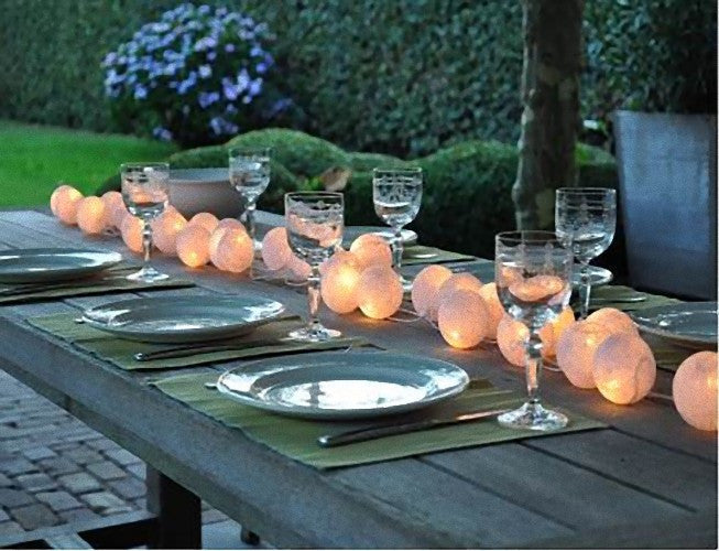 Cotton Ball String Lights LED Battery Powered 20 Balls 5cm 3m White