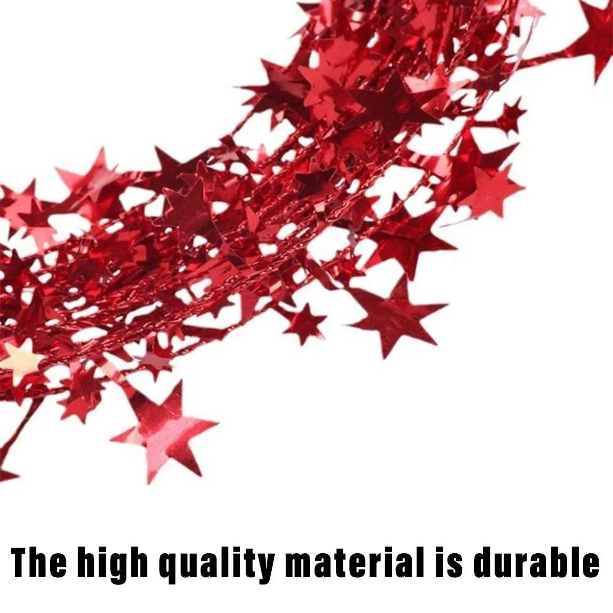 Christmas Wreath Decorations Star Design Door Hanging Ornament Set 10pcs Red