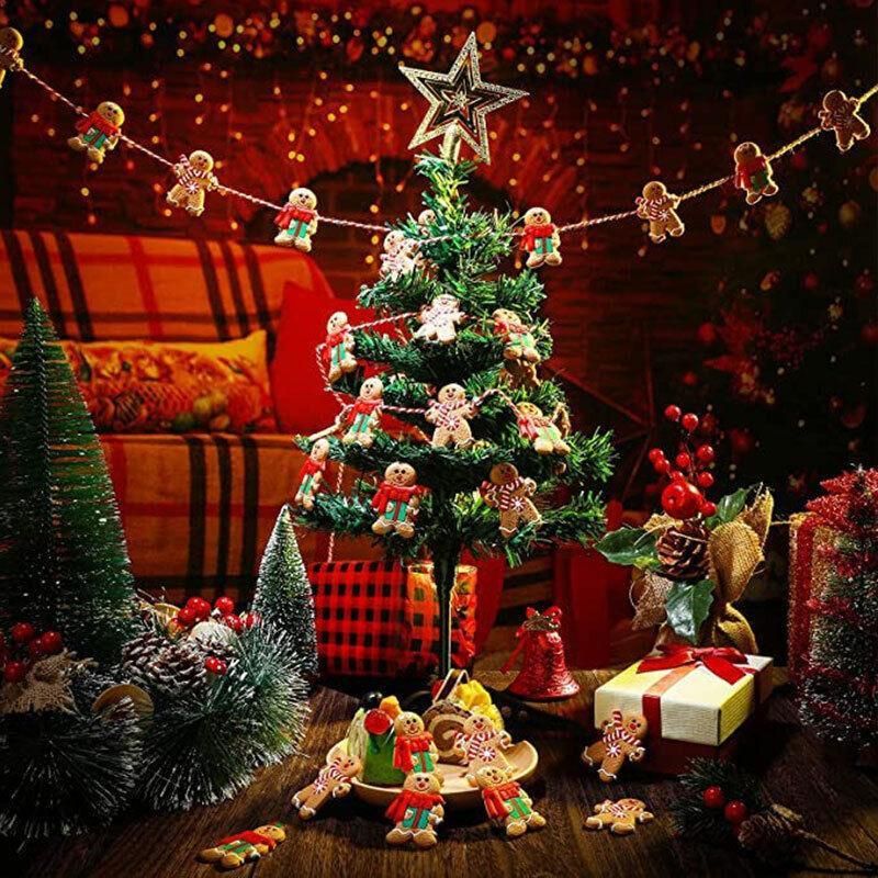 Gingerbread Man Christmas Tree Ornaments Hanging Window Decor 12pcs 7x5cm