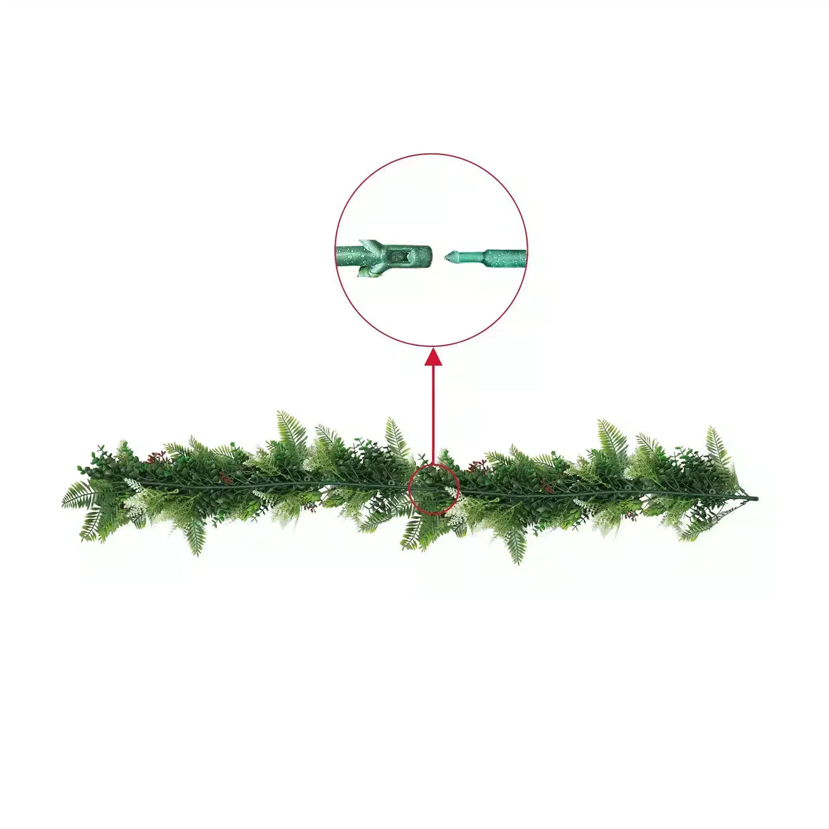 Christmas Garland Artificial Hanging Extendable UV Resistant 55cm