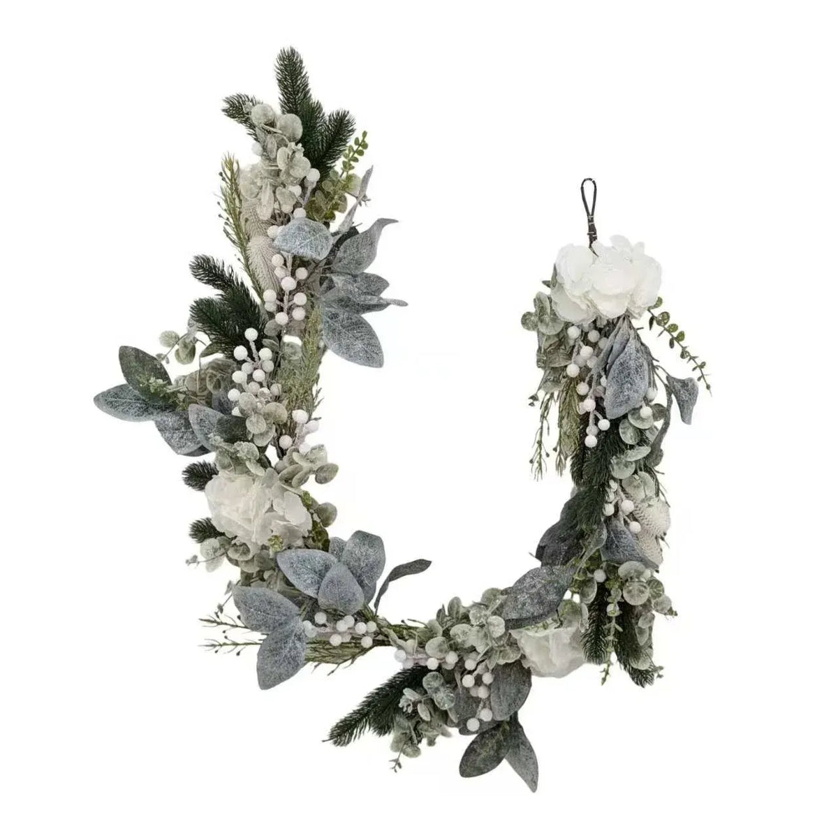 Christmas Wreath White Hydrangea Berry Door Wall Decoration 150cm