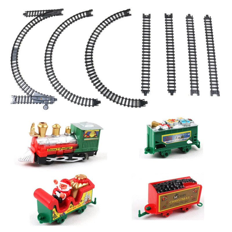 NNEOBA Realistic Christmas Electric Train Set with Santa Claus 216cm Track