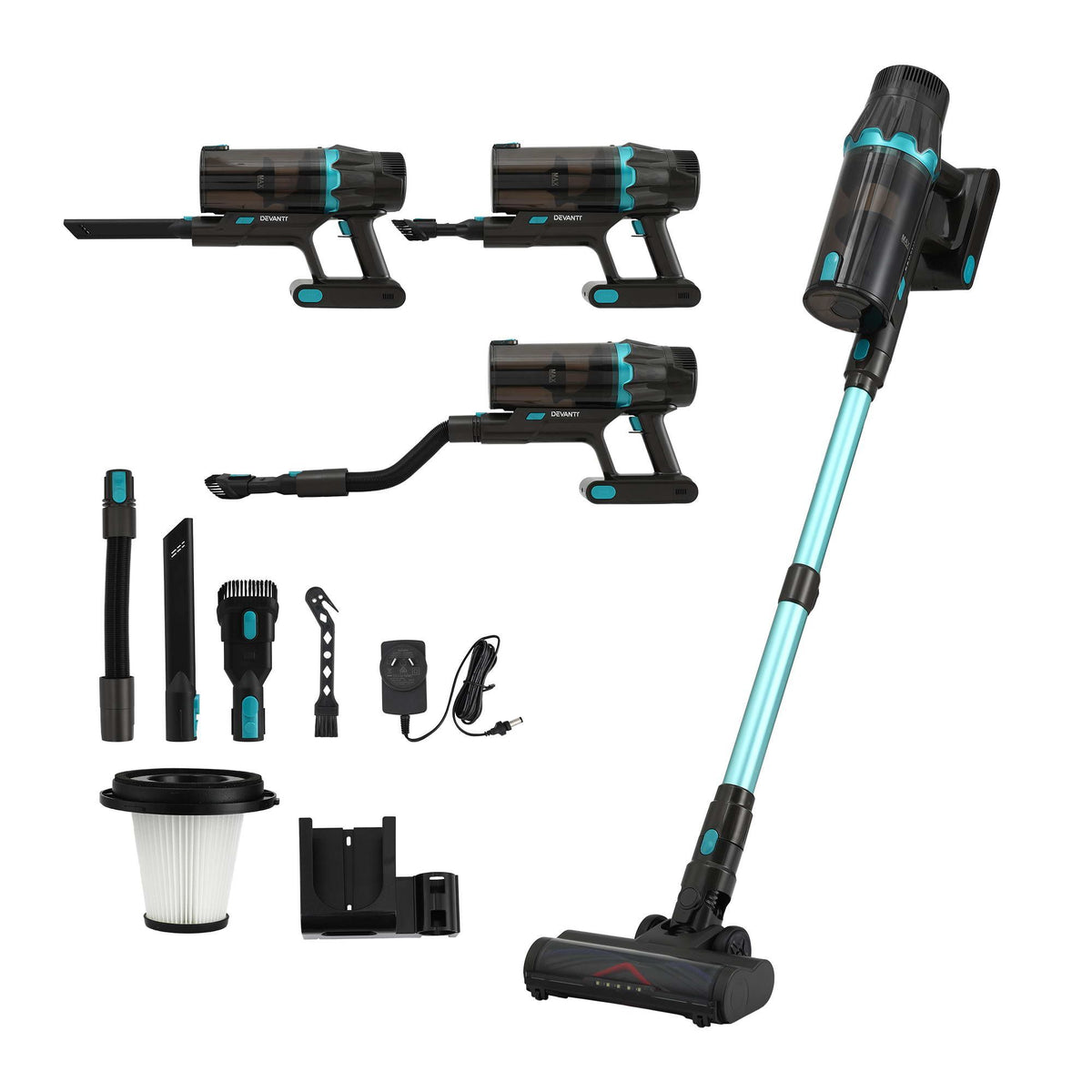 DEVANTI 30000Pa Cordless Stick Vacuum Cleaner 4-in-1 Handheld Green