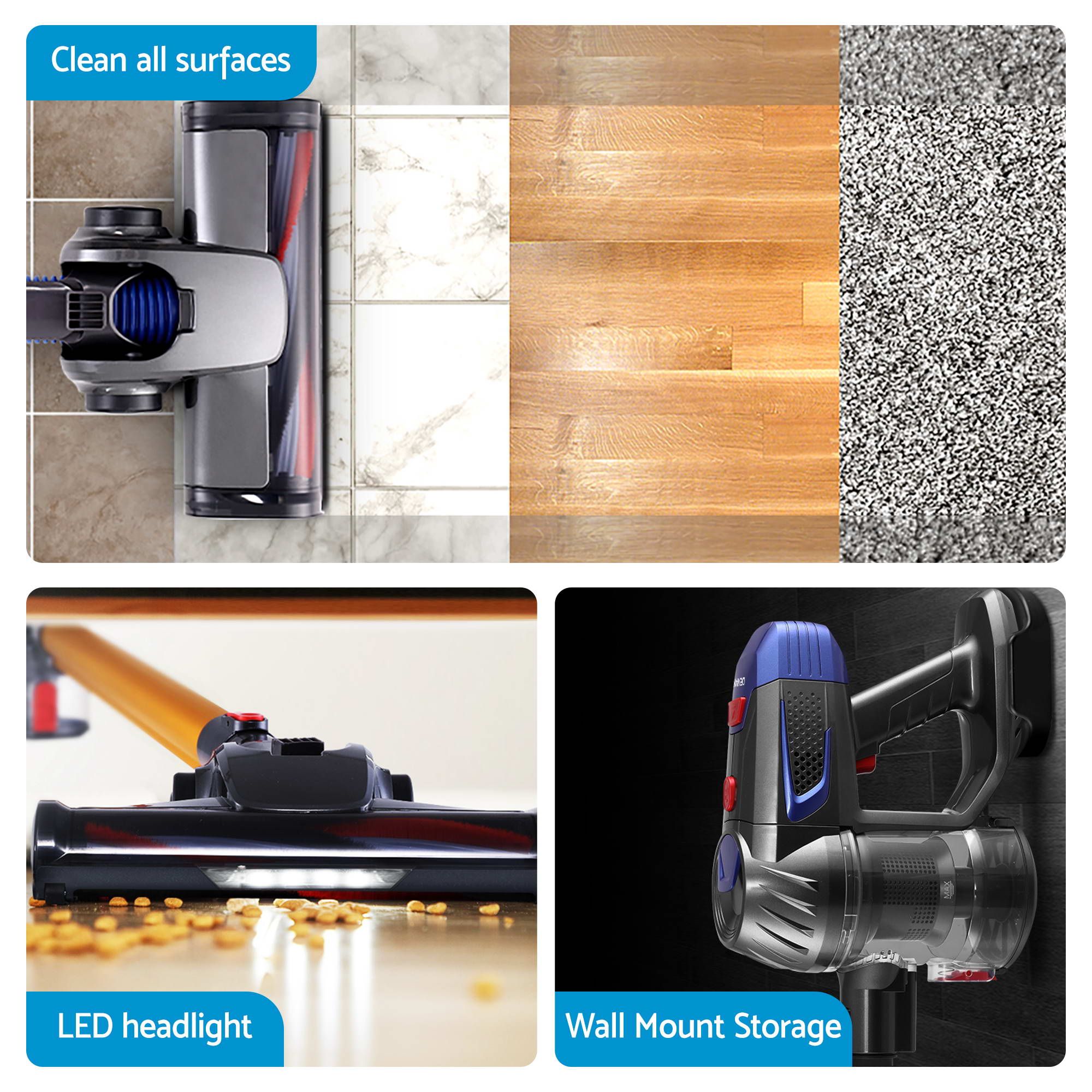 Devanti K7 Cordless Stick Vacuum Cleaner plus 3-in-1 Sandwich Maker