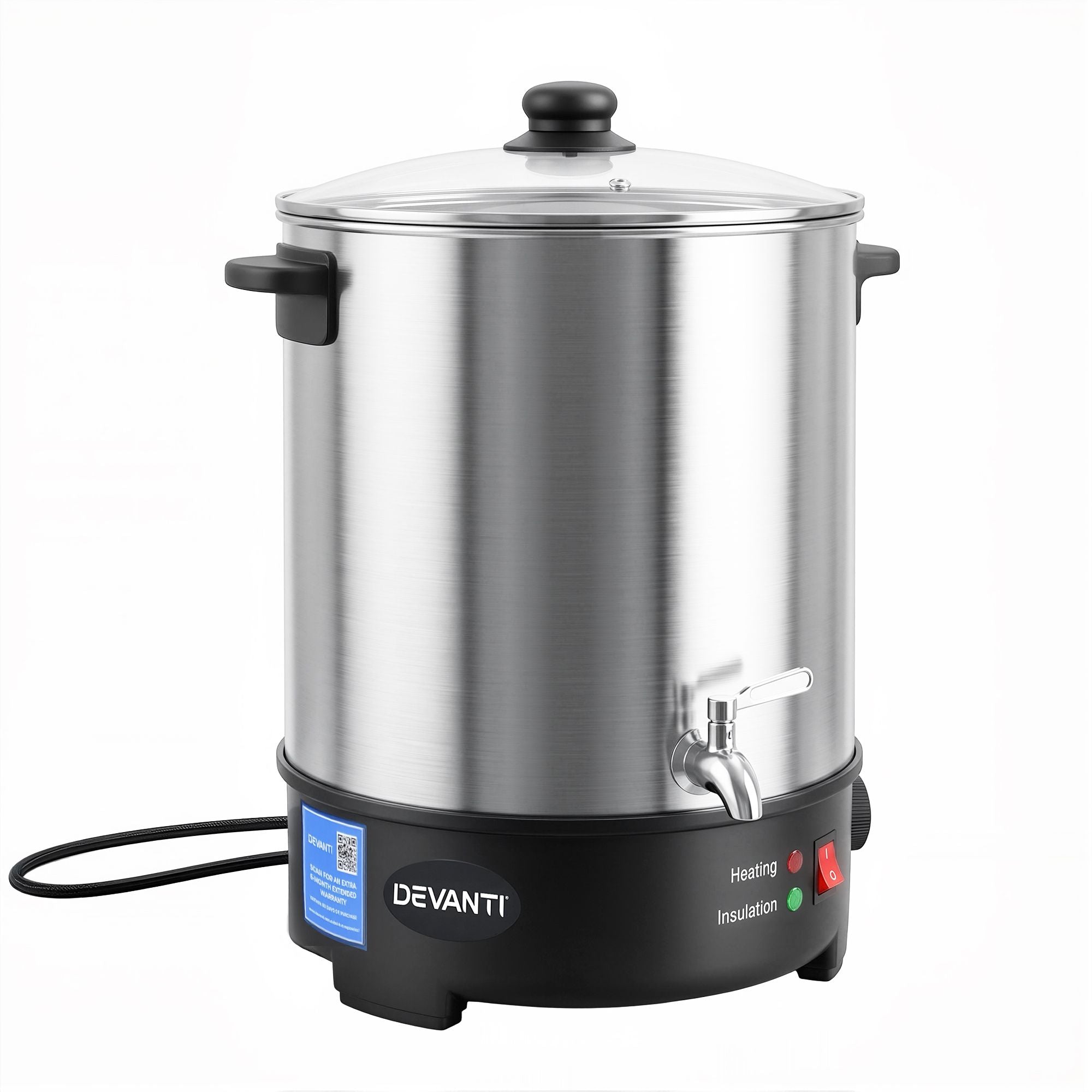 Devanti 16L Wax Melter Candle Making 1500W Melting Pot Furnace Pour Spout Soap