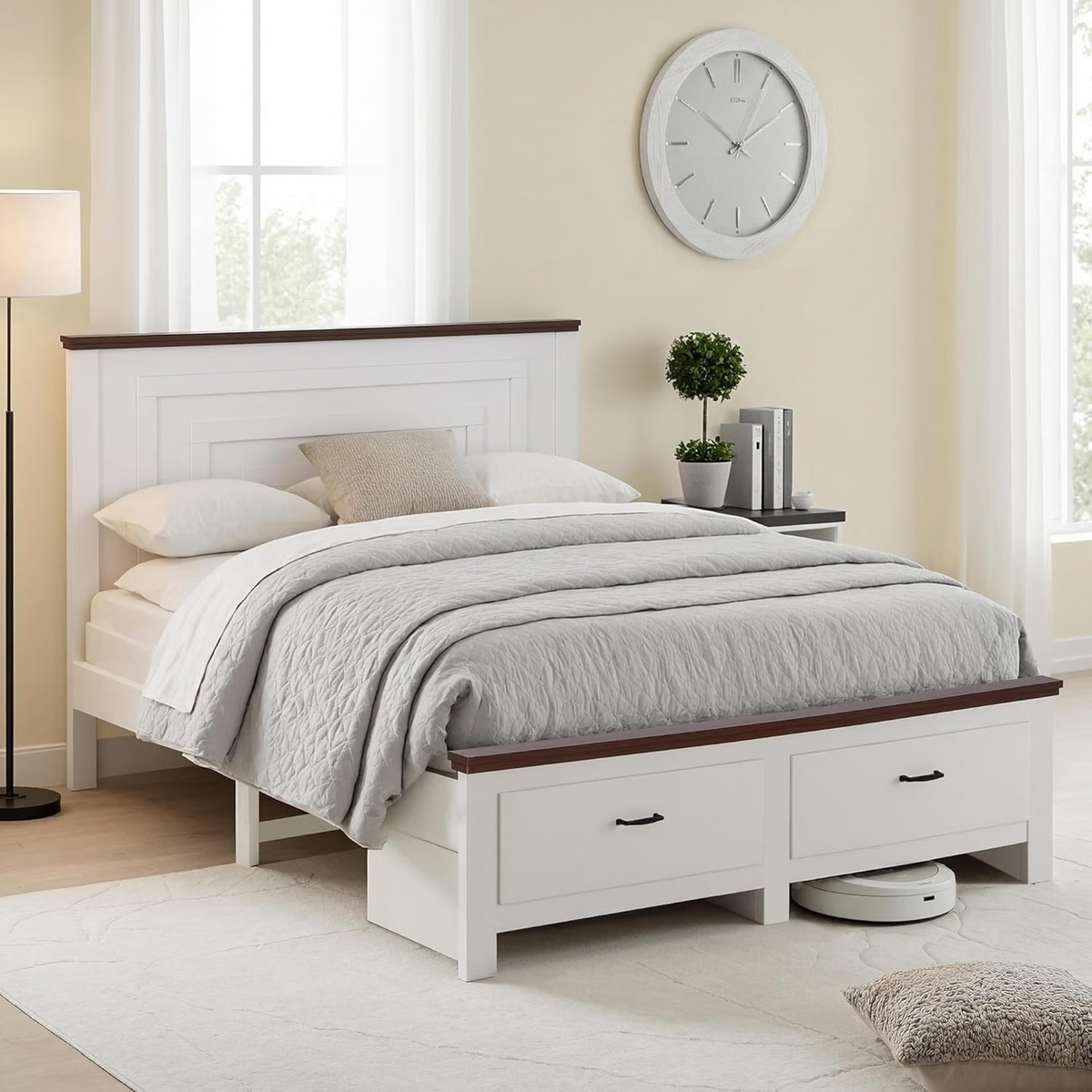 Artiss Queen Wooden Bed Frame 2 Bedside Table Set 2-Drawer Storage