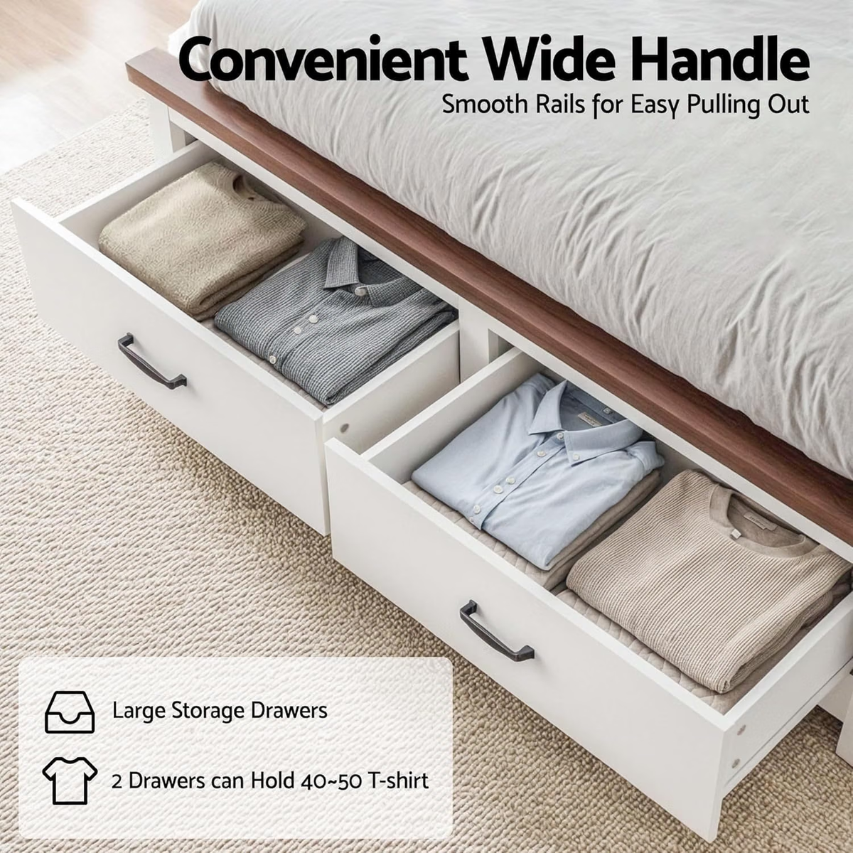 Artiss Queen Wooden Bed Frame 2 Bedside Table Set 2-Drawer Storage