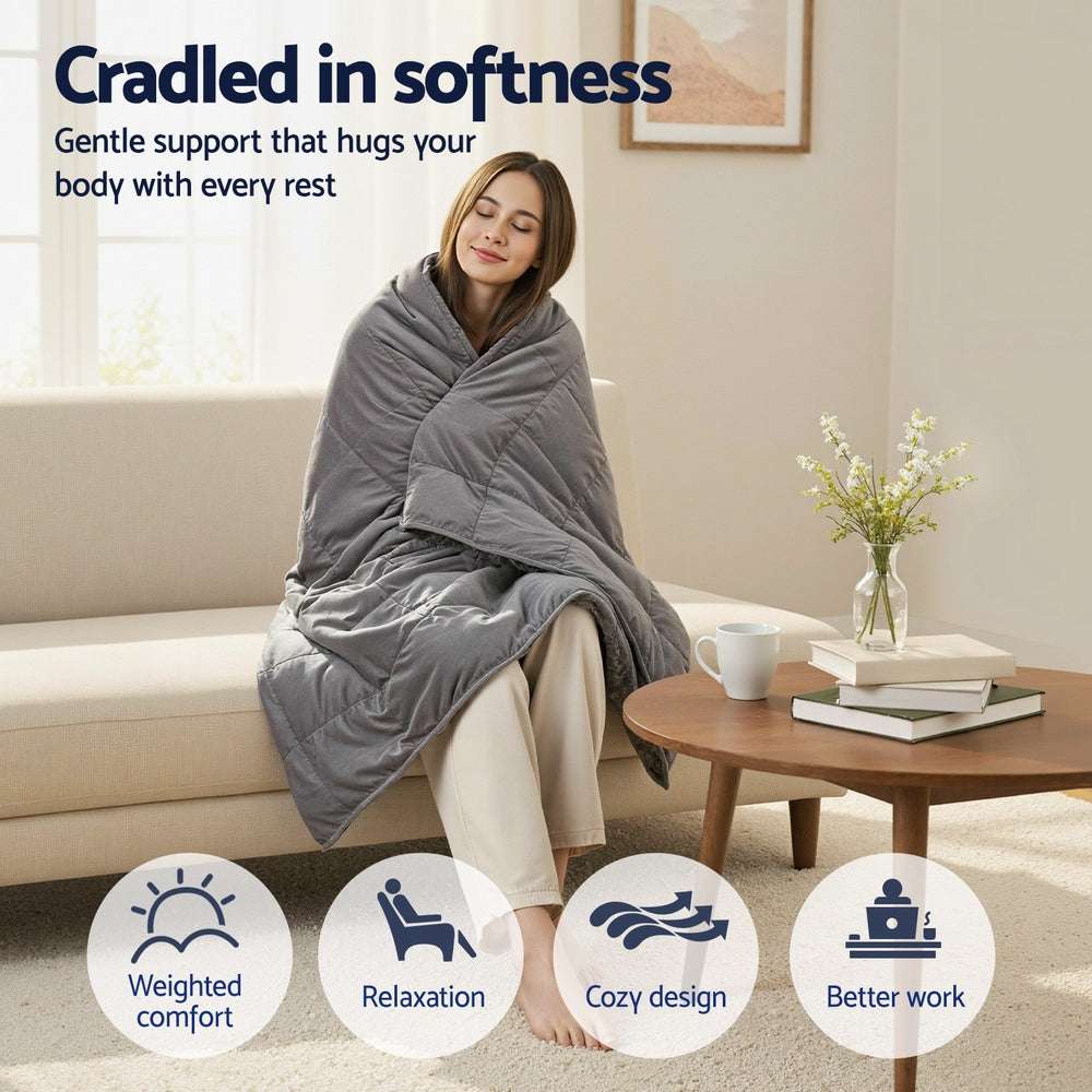 Giselle 6.8KG Weighted Blanket Adults Kid Anti Anxiety Gravity Blankets Sherpa Fleece