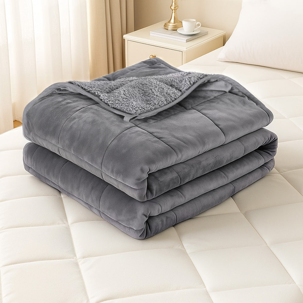 Giselle 9KG Weighted Blanket Adults Kid Anti Anxiety Gravity Blankets Sherpa Fleece