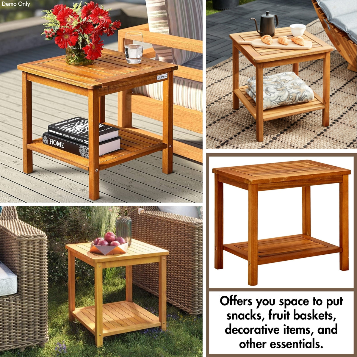 Coffee Table 50x35x45 cm Solid Acacia Wood