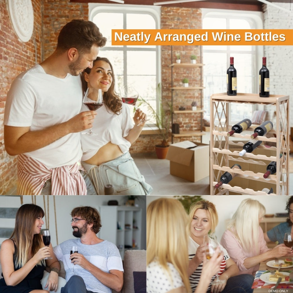 Wine Rack for 25 Bottles Solid Fir Wood