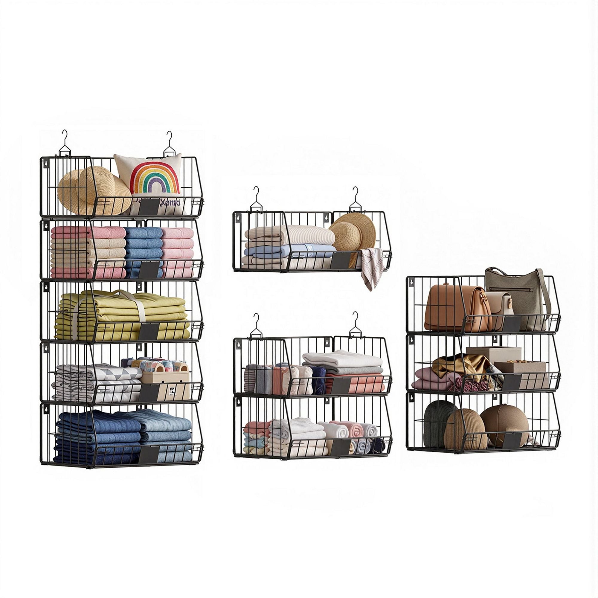 Artiss 5 Tier Stackable Closet Organizer Hanging Storage Shelves
