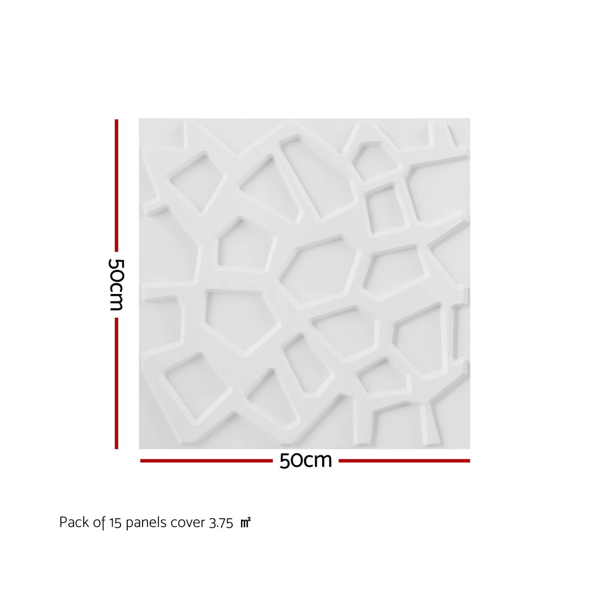 Artiss 3D Wall Panels PVC Decorative Panels 50x50cm Set of 15 Feature Wall Poly