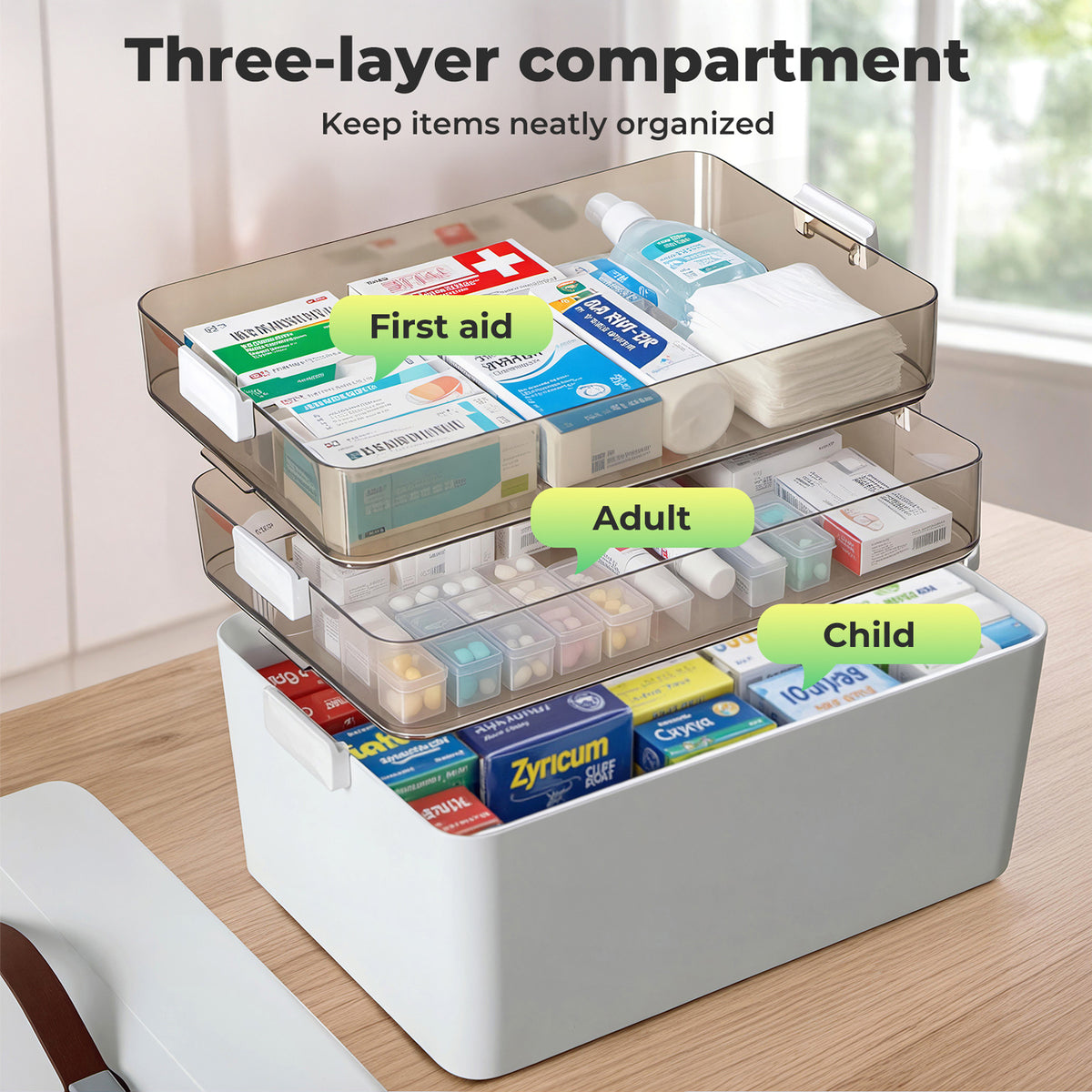 Levede Medical Storage Box Three Layer Medicine Case-2065254634662006786