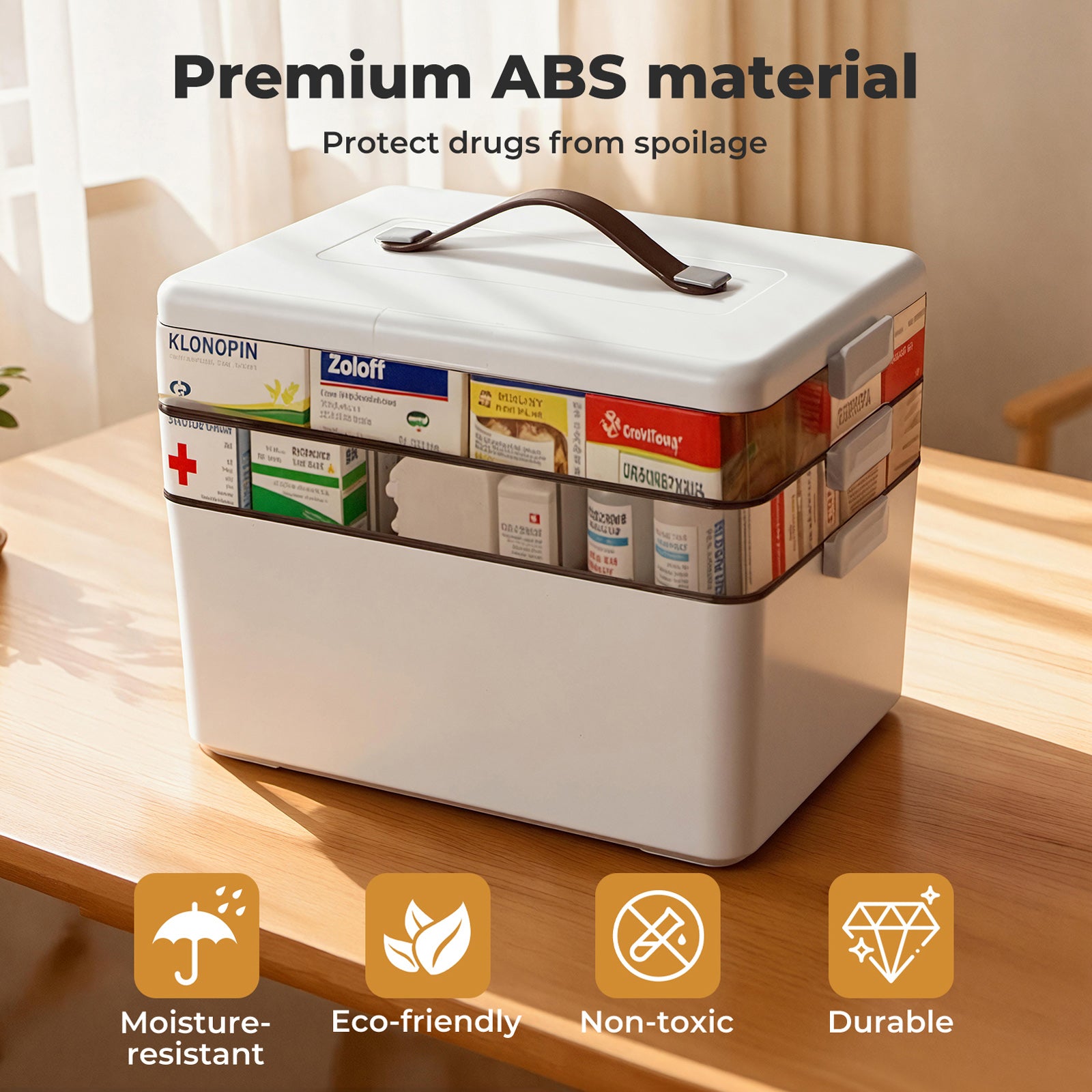 Levede Medical Storage Box Three Layer Medicine Case-2065254634662006789
