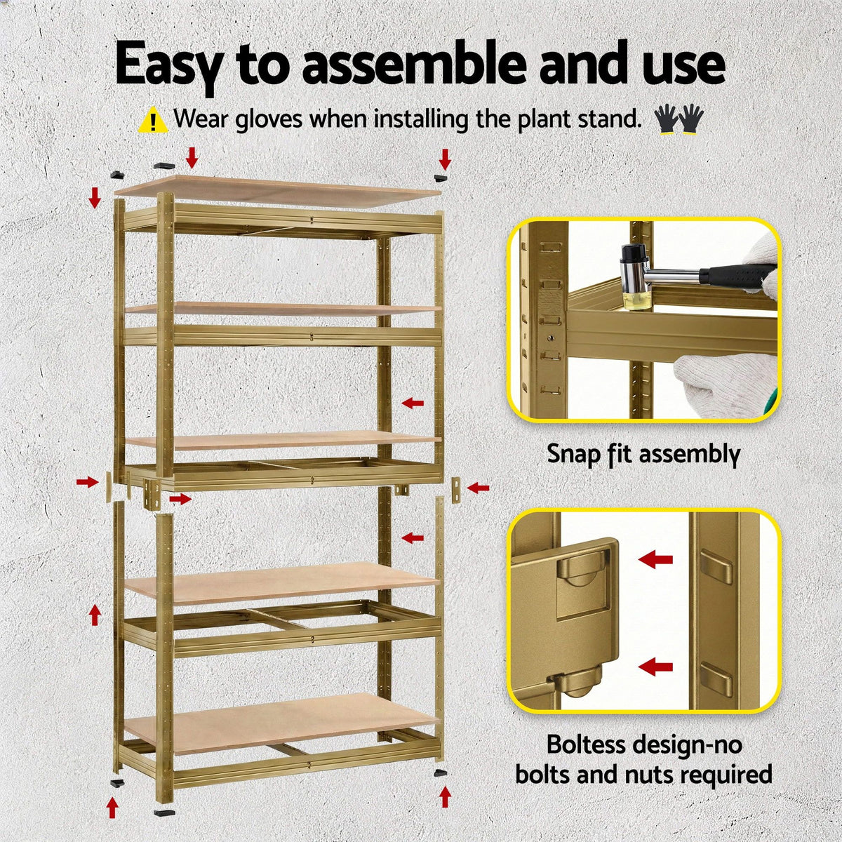 Giantz 2-Rack Garage Shelving 1.6X0.8m MDF Warehouse Storage Rack Yellow