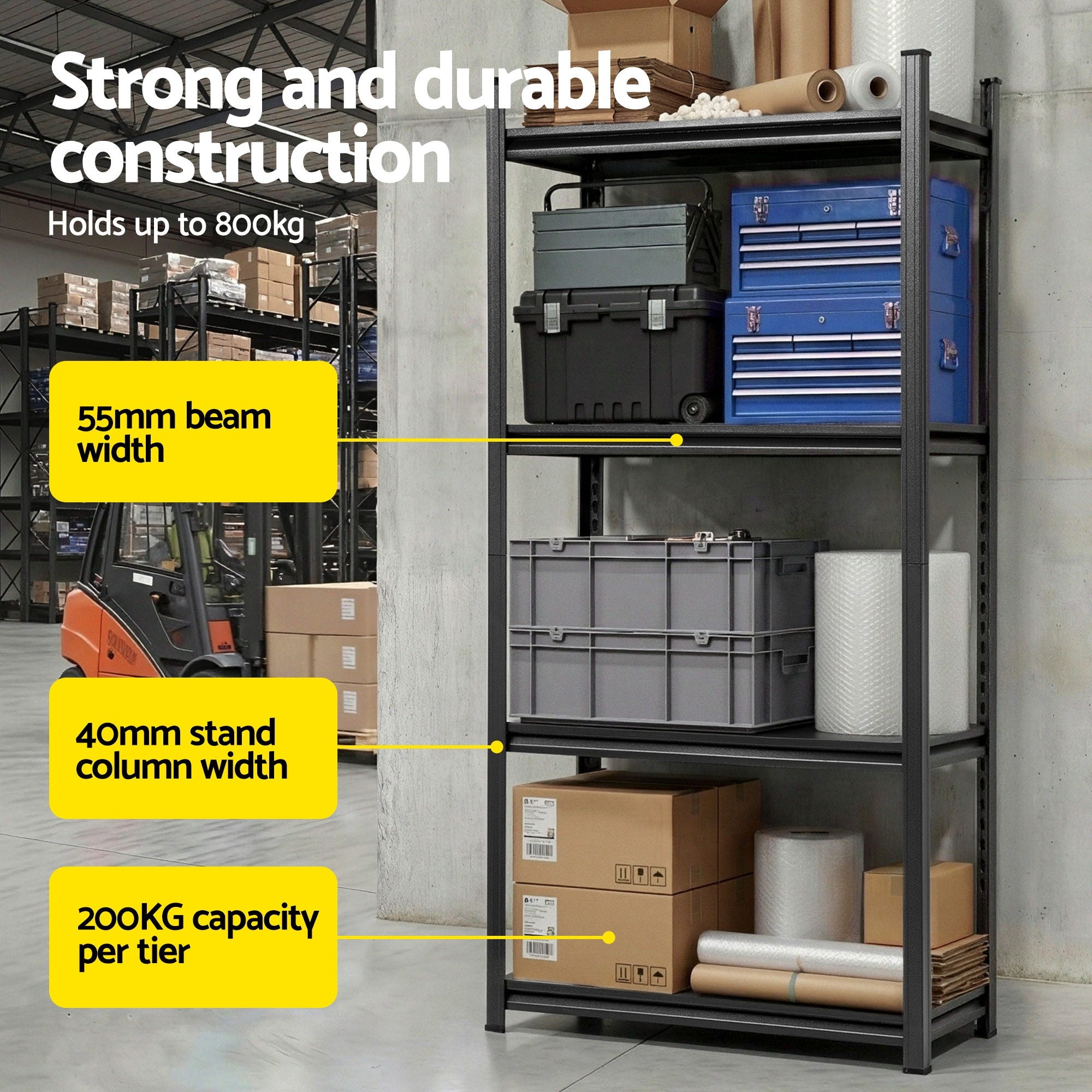 Giantz Garage Shelving 1.8X0.9m Warehouse Rack Storage Shelves Workshop Racks Steel