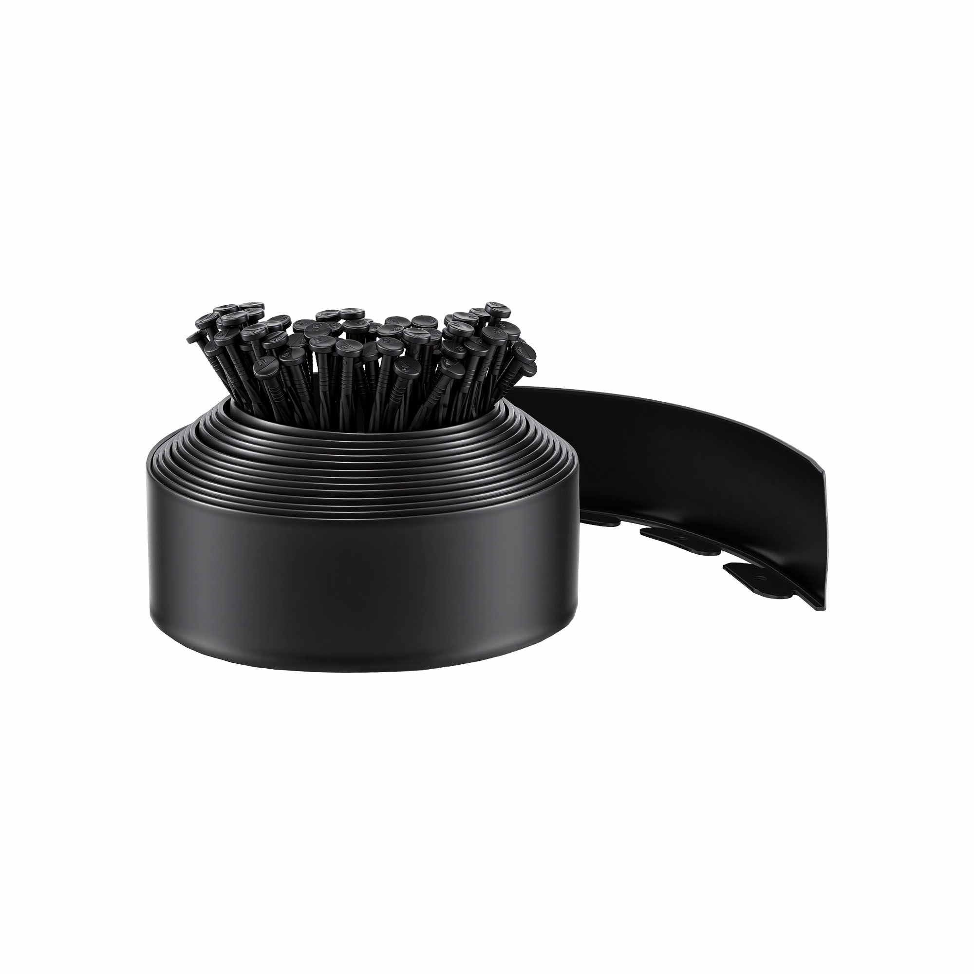 Green Fingers 33ft Garden Edging 30pcs Flexible Plastic Lawn Border Black