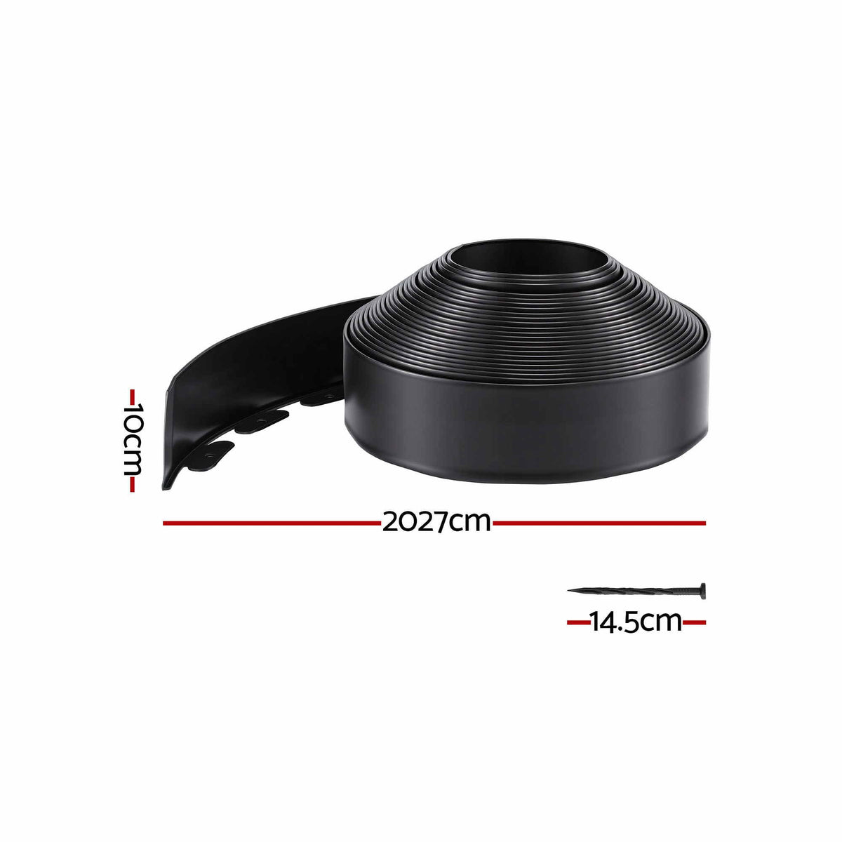 Green Fingers 60ft Garden Edging 30pcs Flexible Plastic Lawn Border Black