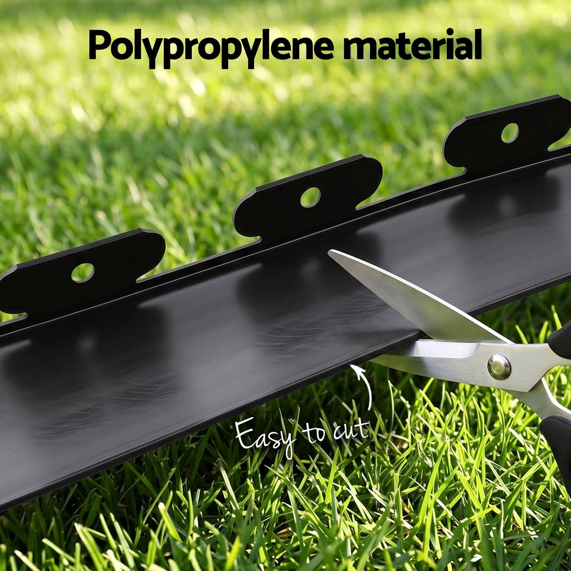 Green Fingers 60ft Garden Edging 30pcs Flexible Plastic Lawn Border Black