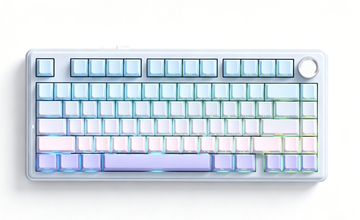 SOLAKAKA A75 75% Gasket Mechanical Keyboard Tri-Mode Hot-Swap Knob Blue