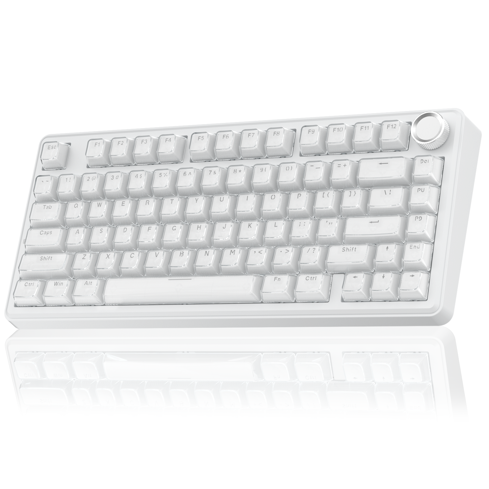 SOLAKAKA A75 75% Gasket Mechanical Keyboard Tri-Mode Hot-Swap Knob White