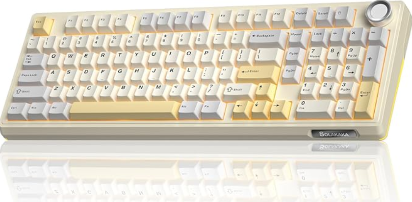 SOLAKAKA Ki99 Pro 99-Key Gasket Mechanical Keyboard Hot-Swap Tri-Mode Orange