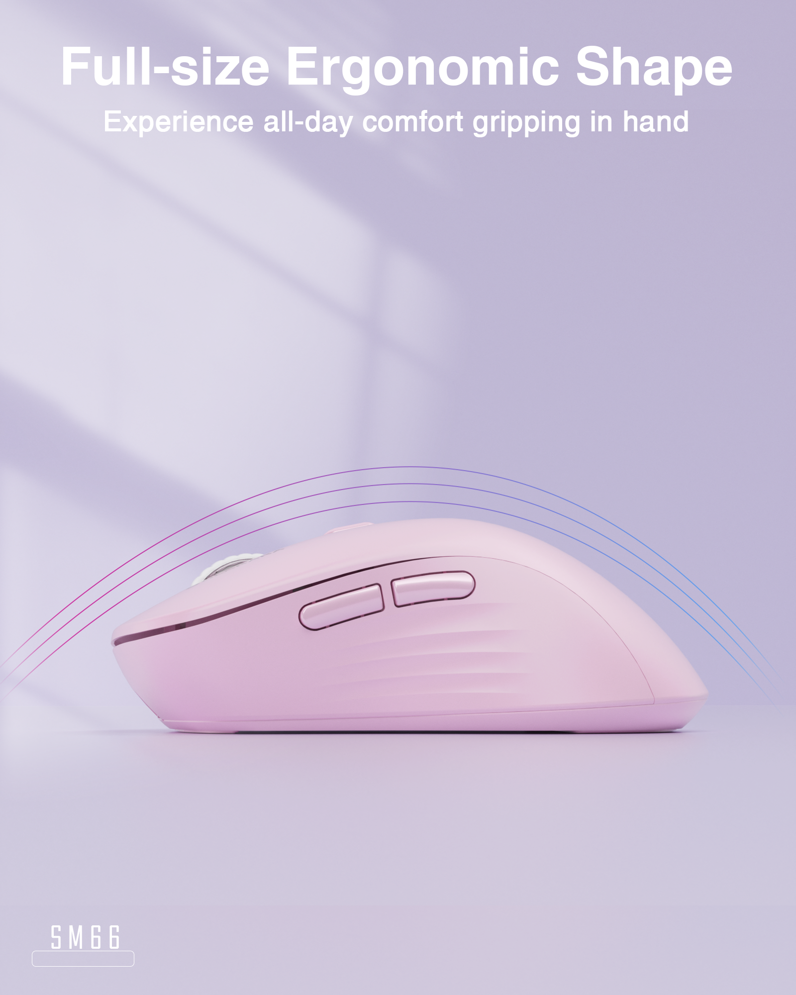 SOLAKAKA Silent Wireless Mouse Bluetooth 2.4GHz 4200 DPI 7 Buttons Pink
