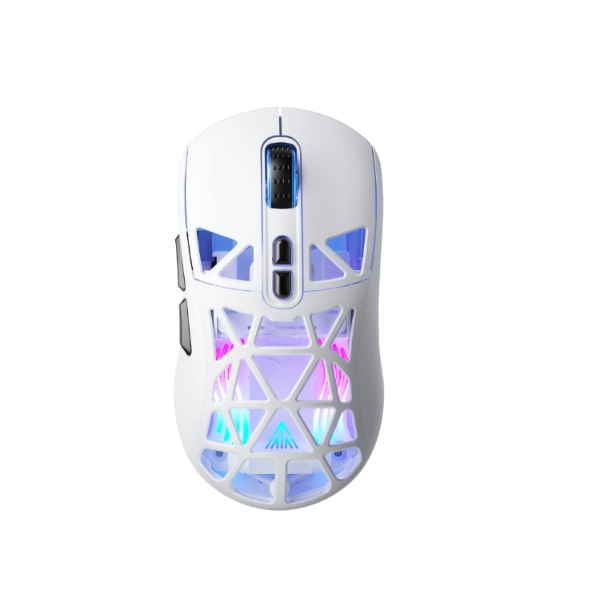 SOLAKAKA SM802 Pro Tri-Mode Gaming Mouse RGB 24000 DPI Hotswap White