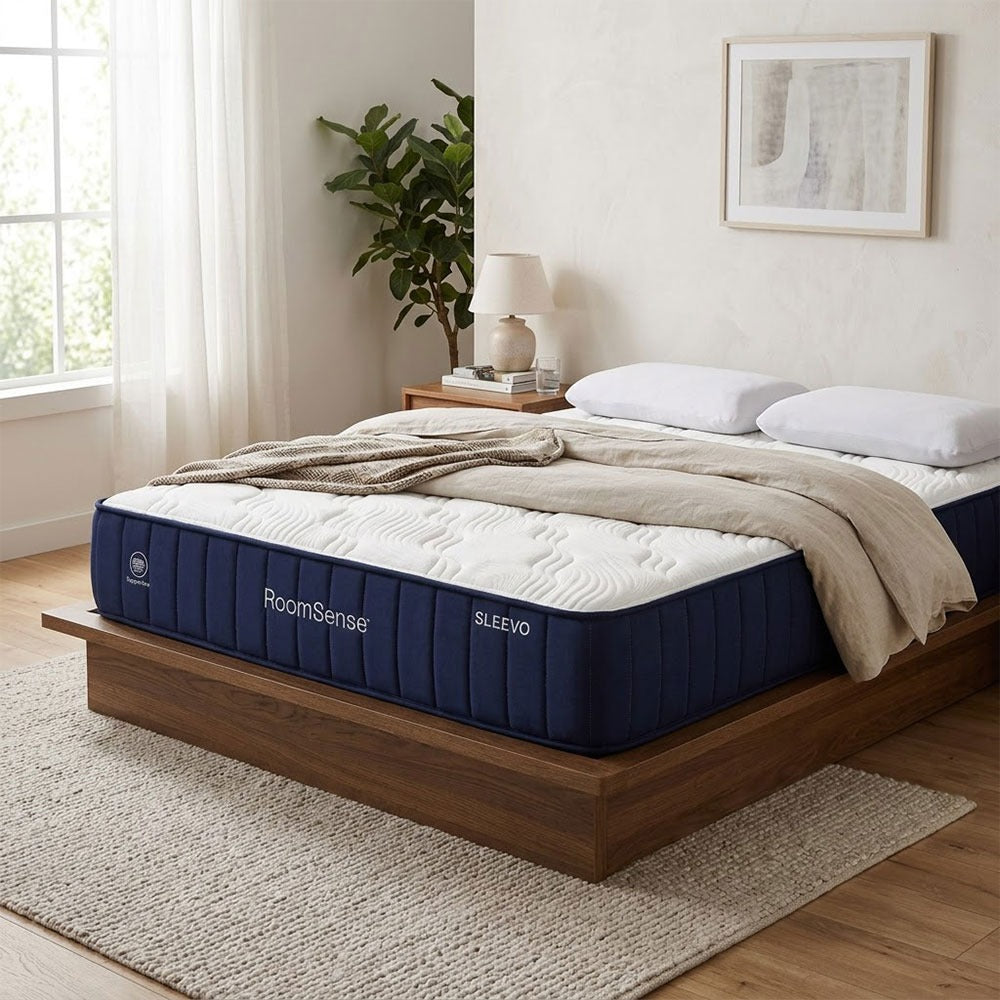 RoomSense Queen 26cm Firm Pocket Spring Mattress Bundle with 2 Pillows