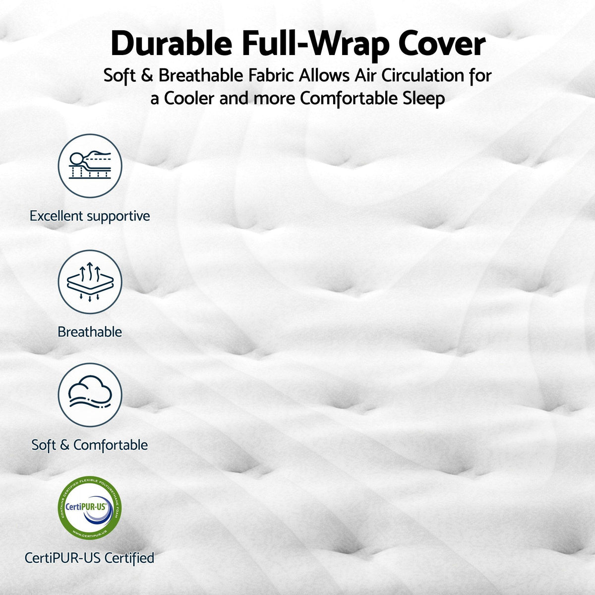 RoomSense Queen Mattress , 30cm Medium Firm Hybrid Mattress with Latex Lumbar Support for Back Pain Relief