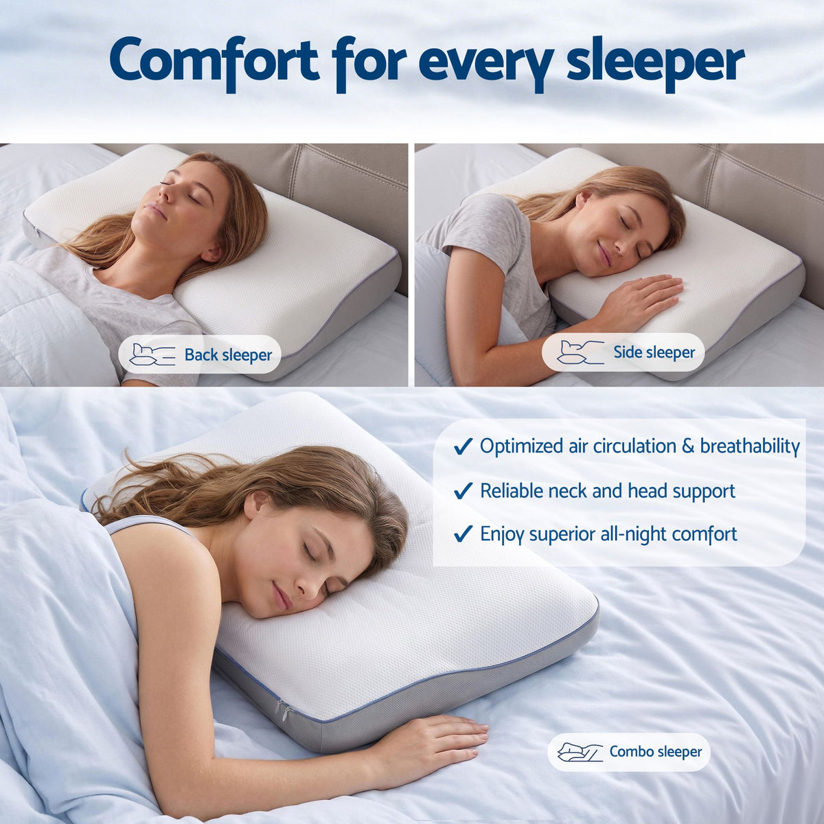 ROOMSENSE Reversible Dual-Sided Memory Foam Pillow