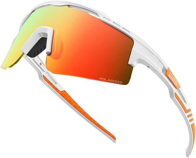 OutdoorMaster Hawk II Sunglasses White Frame Red Lens TR90 Cat.3
