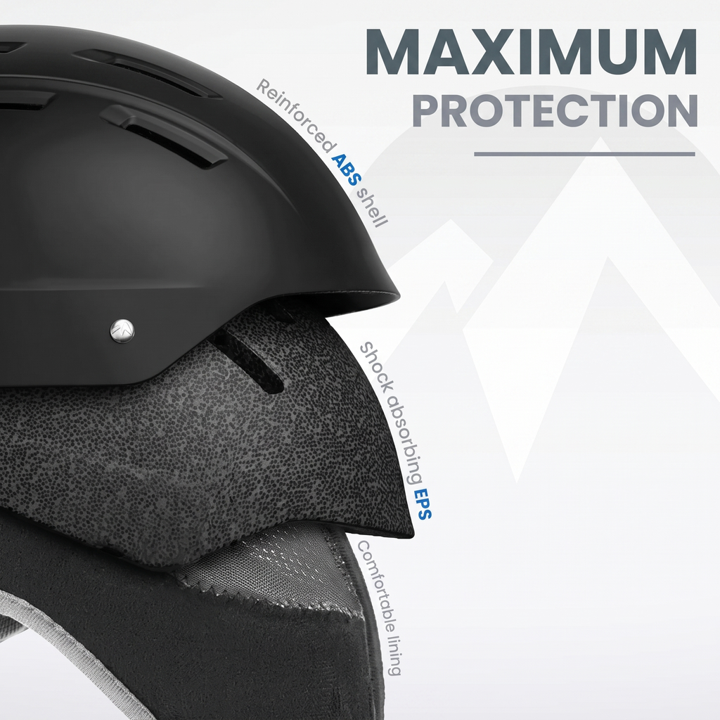 OutdoorMaster Kelvin II Ski Helmet - Snow Sport Helmet Snowboard Helmet White L