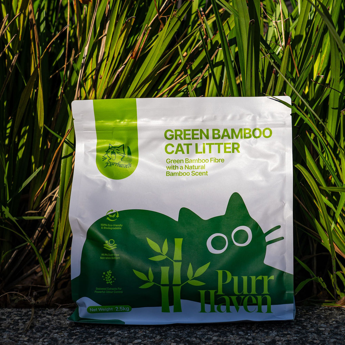 PurrHaven Bamboo Clumping Cat Litter 7.5kg 3 Pack Dust Free Flushable