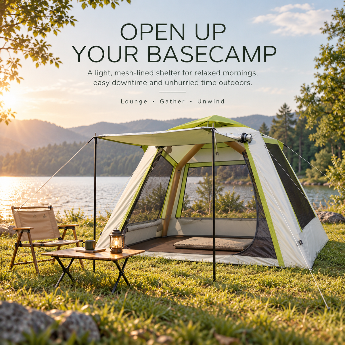 Weisshorn Inflatable Mesh Gazebo Tent Air Frame Extendable Canopy