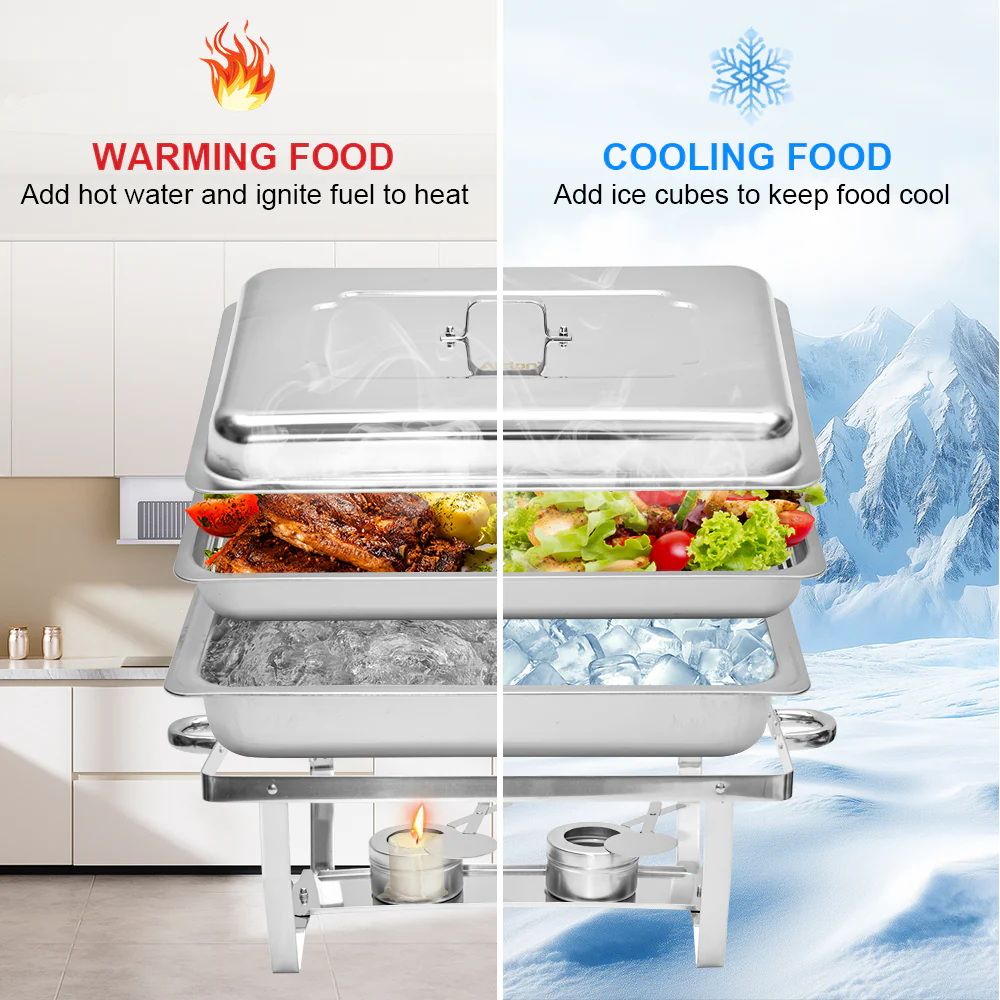 Alston 9L Chafing Dish Set Stainless Steel Buffet Warmer Silver
