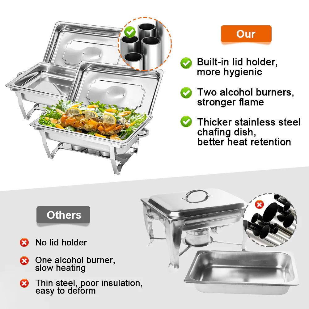 Alston 9L Chafing Dish Set Stainless Steel Buffet Warmer Silver