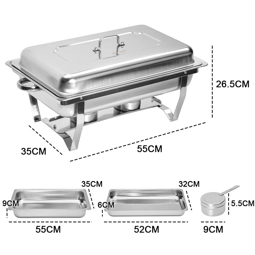 Alston 9L Chafing Dish Set Stainless Steel Buffet Warmer Silver