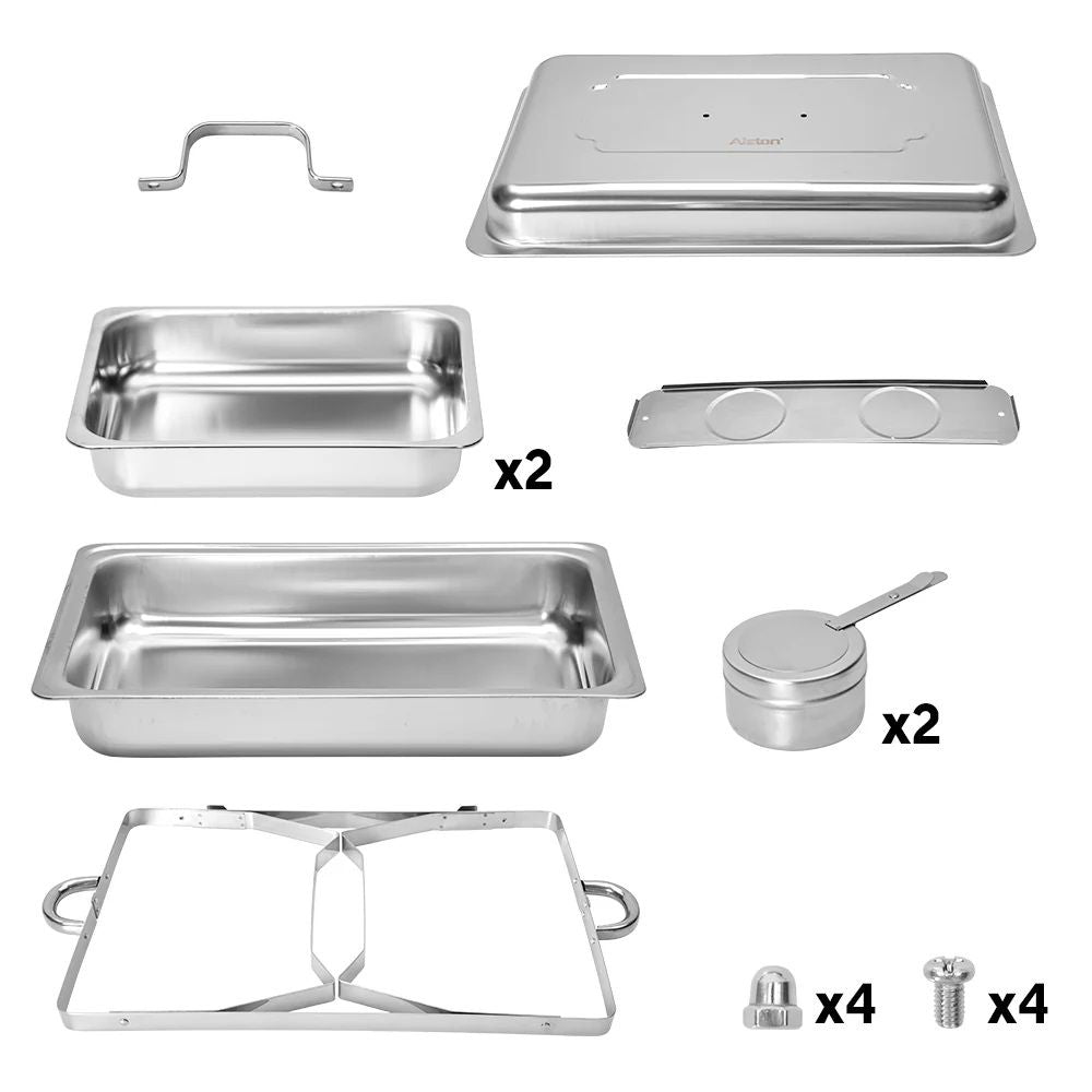 Alston 2x4.5L Chafing Dish Set Stainless Steel Buffet Warmer Silver