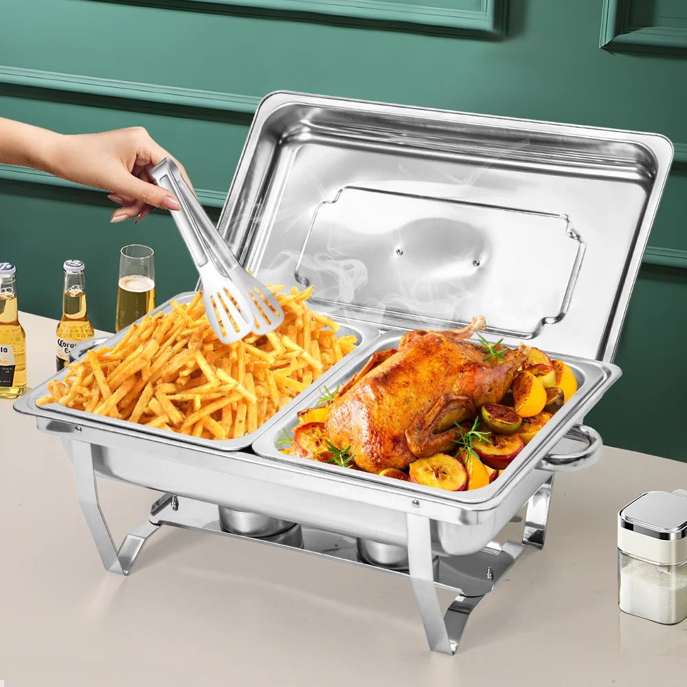 Alston 2x4.5L Chafing Dish Set Stainless Steel Buffet Warmer Silver