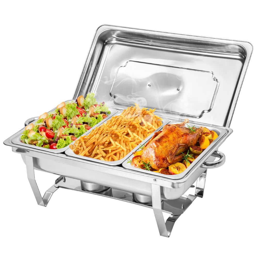 Alston 3x3L Chafing Dish Set Stainless Steel Buffet Warmer Silver