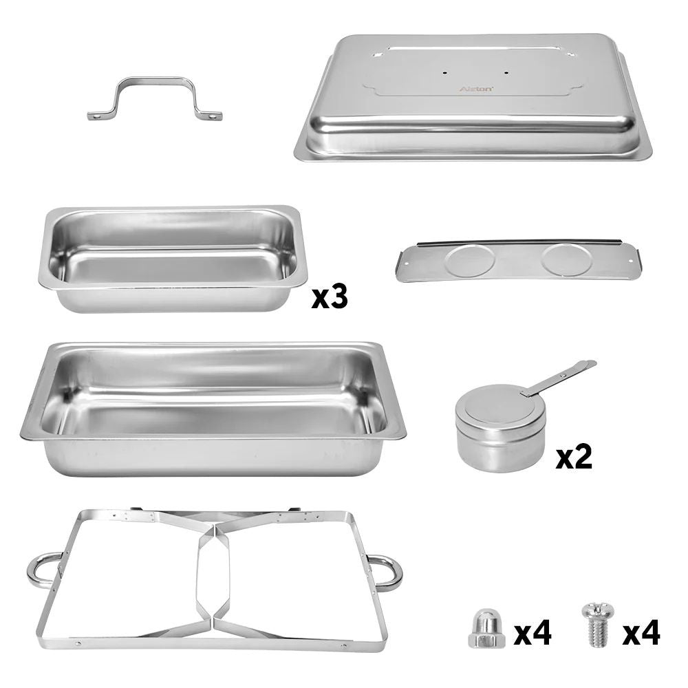 Alston 3x3L Chafing Dish Set Stainless Steel Buffet Warmer Silver