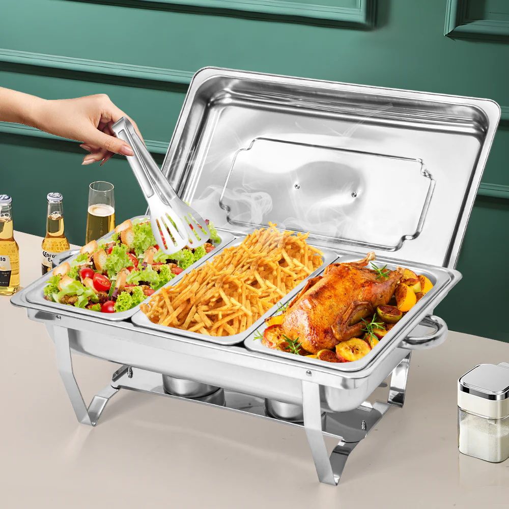 Alston 3x3L Chafing Dish Set Stainless Steel Buffet Warmer Silver